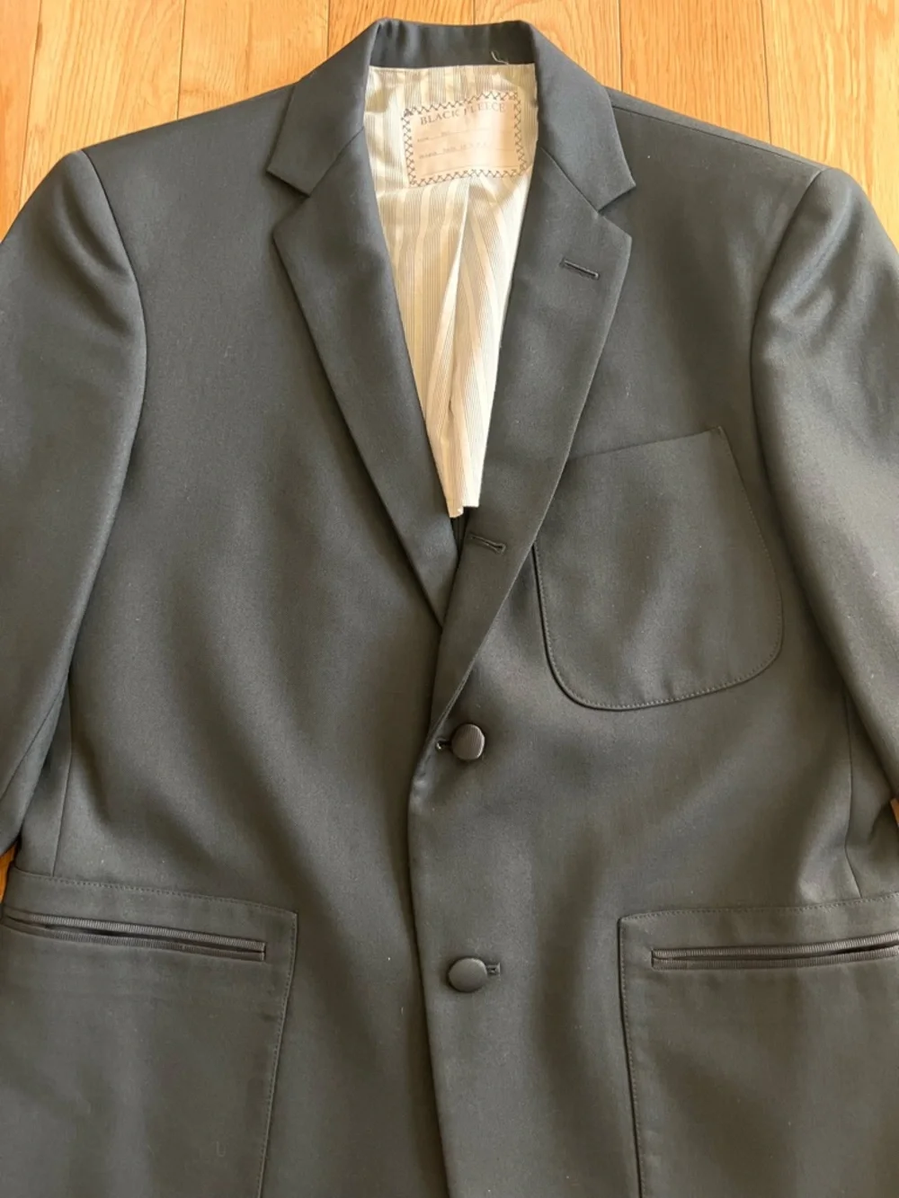 Black Fleece Thom Browne Brooks Brothers Black Blazer 100% Wool Mens Size BB1/38